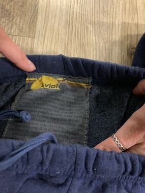 Aviator Nation Navy Fleece joggers with Yellow Logo Tag